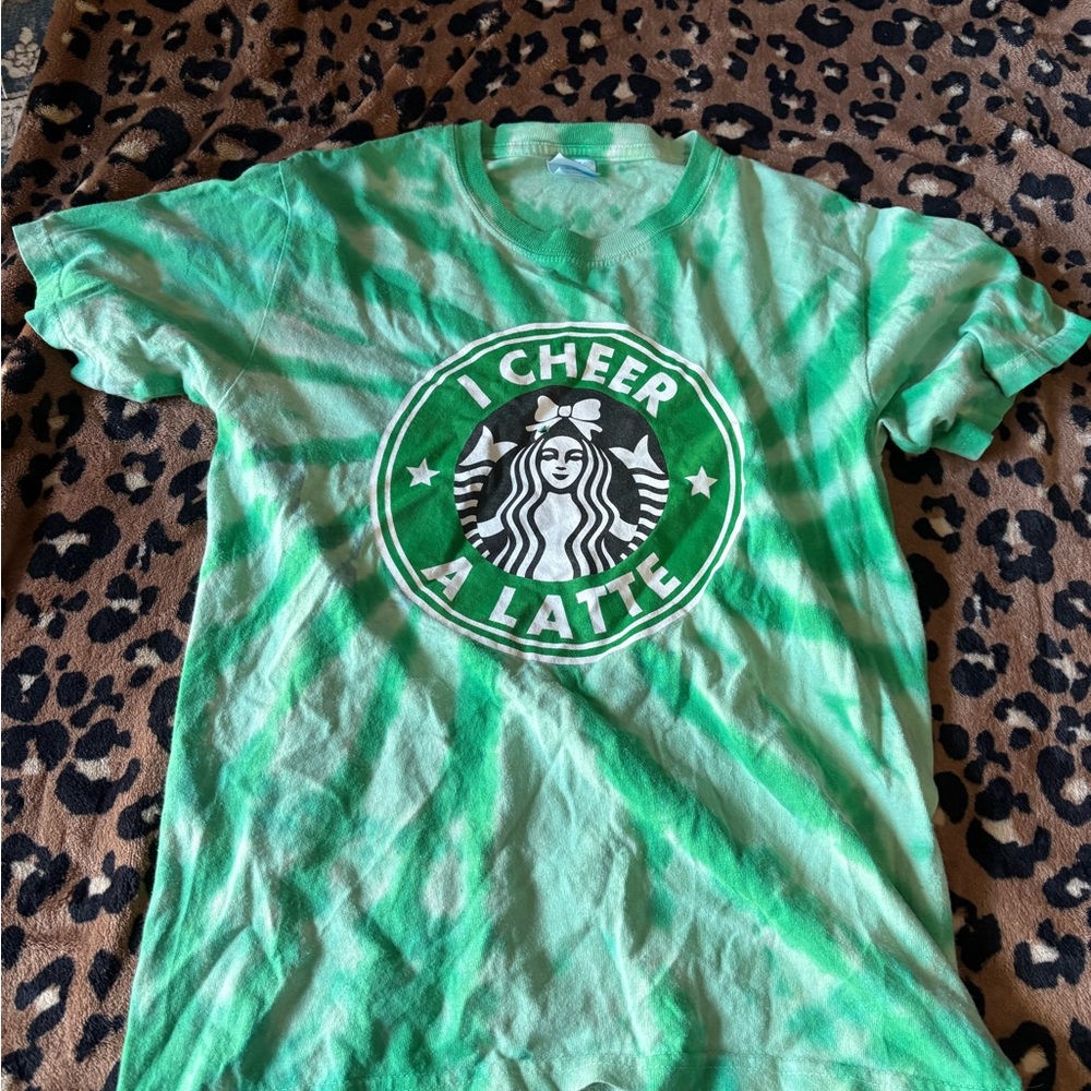 Green Tie-Dye 'I Cheer a Latte' T-Shirt